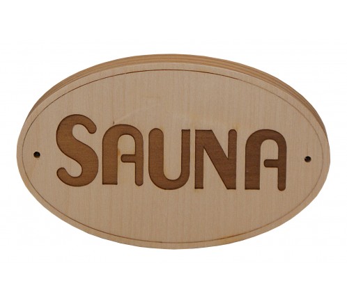 Cartel de madera para la puerta de la sauna